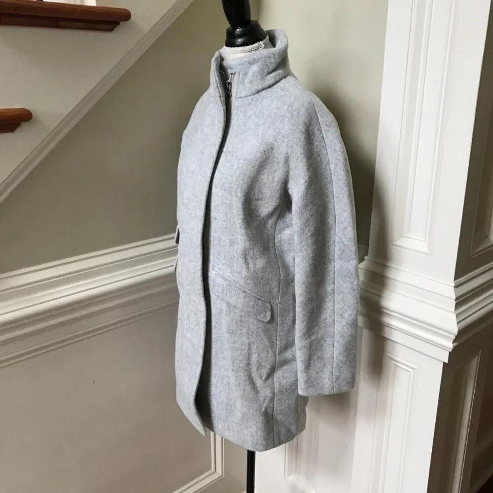 NWOT JCREW Cocoon Coat Jacket Womens 2 Gray Italian Stadium Cloth Wool J5536 NEW